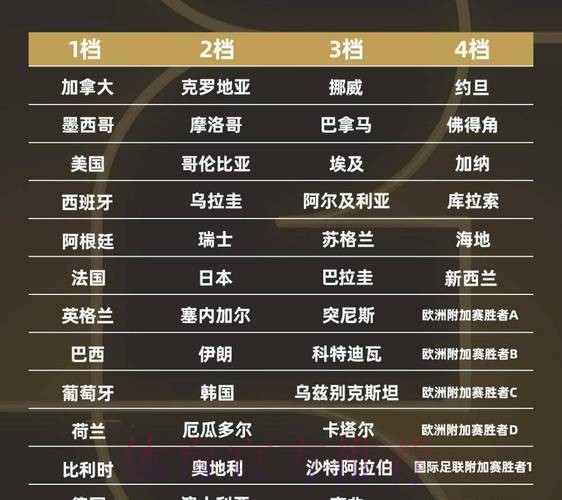 世界杯强队排名今日